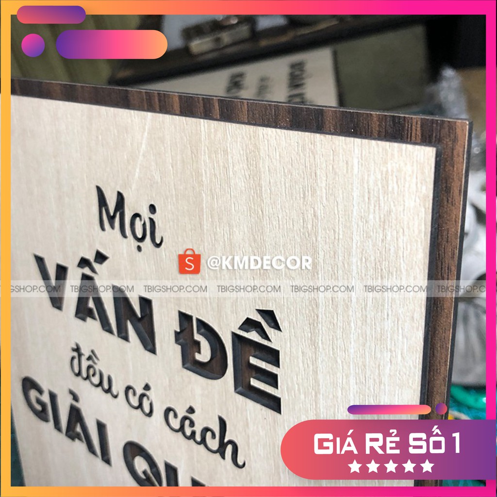 [Tranh danh ngôn đẹp nhất] Tranh gỗ tạo động lực treo tường - mọi vấn đề đều có cách giải quyết