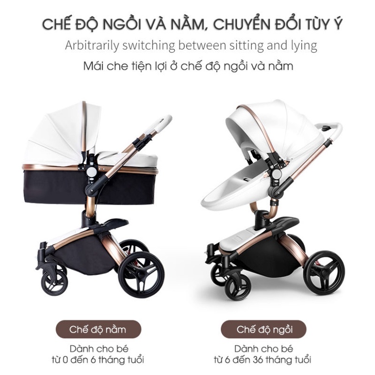 XE ĐẨY NÔI EM BÉ CHILUX S 360 MÀU TRẮNG SANG TRỌNG