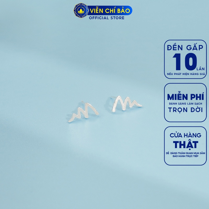 Bông tai sóng chất liệu bạc 925 thời trang phụ kiện trang sức nữ thương hiệu Viễn Chí Bảo E058