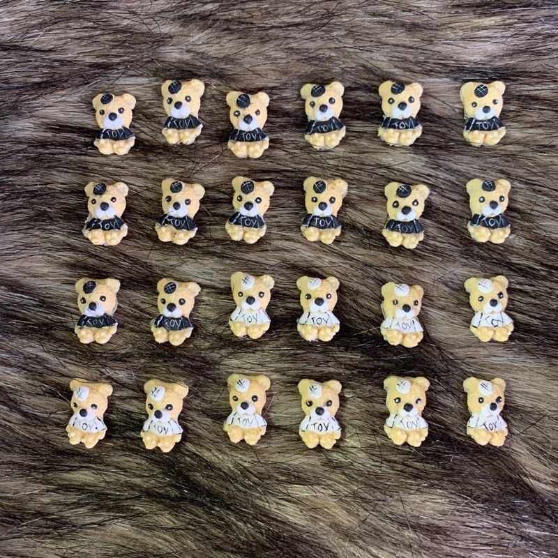 gấu - hoa bột nails