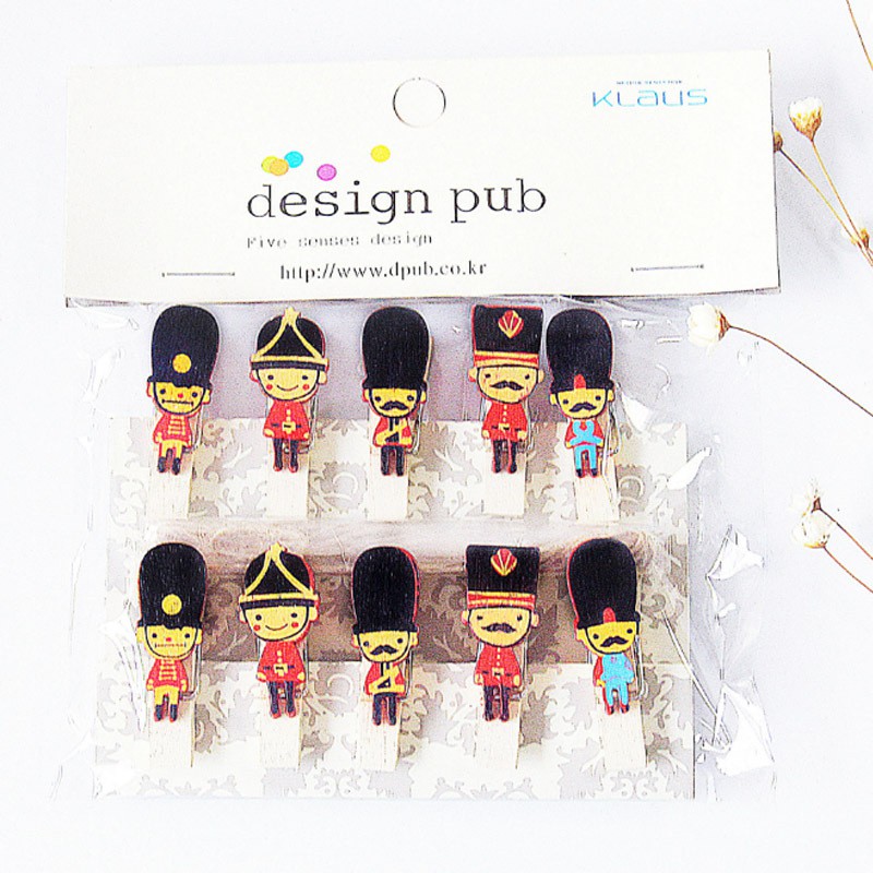 Kẹp gỗ kẹp ảnh mini hình chú lính chì ngộ nghĩnh - phụ kiện Handmade