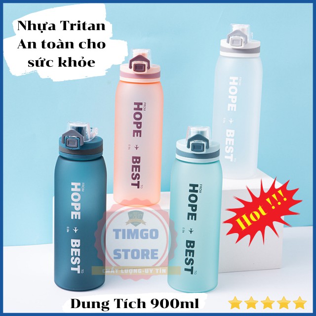 [Hàng Cao Cấp] Bình Nước Thể Thao, Tập Gym Hope To Best, Nhựa Tritan 900ml, BPA Free An Toàn Cho Sức Khỏe.