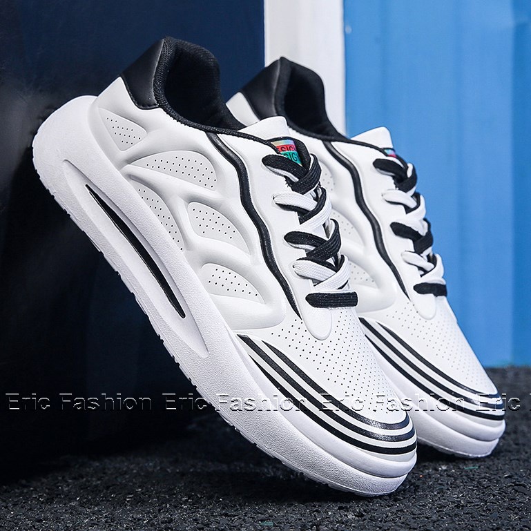 Giày nam sneaker hàn quốc công sở Eric giầy thể thao nam tập gym chạy bộ thể dục cổ thấp màu đen trắng đẹp giá rẻ G325