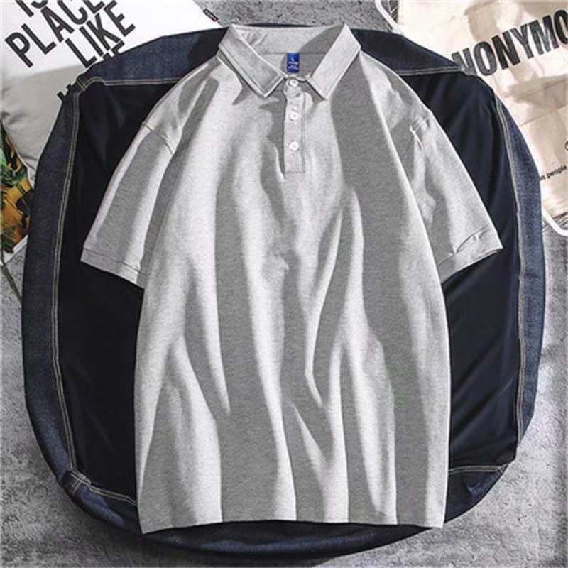 Áo thun cổ polo dáng rộng thời trang Nhật Bản cho nam