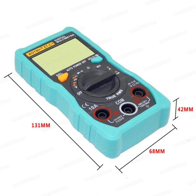 Đồng hồ vạn năng kỹ thuật số Zotek Zoyi Zt-C1 Multimeter bỏ túi đa chức năng đo AC/DC ôm Hz, rò nguồn điện