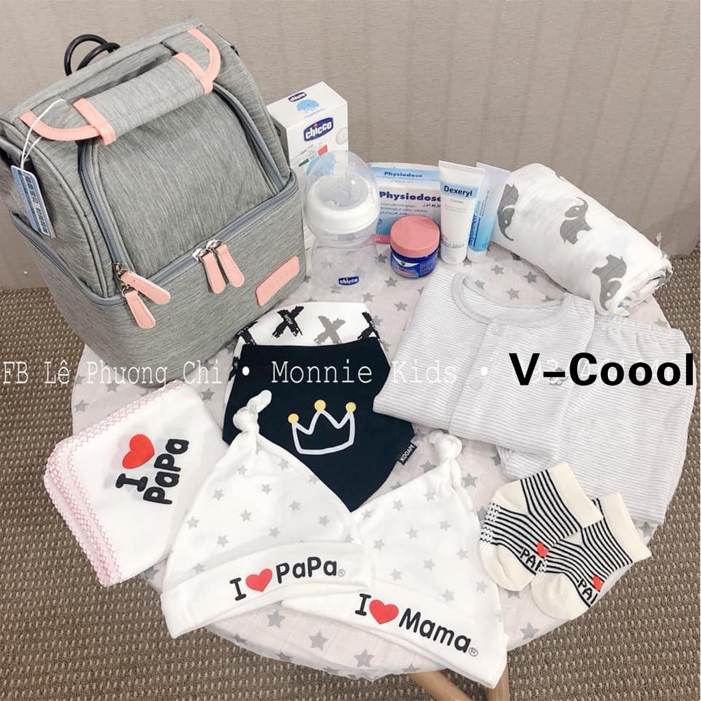 Balo cho mẹ bỉm sữa giữ nhiệt đa năng V-Coool, túi xách đựng đồ cho mẹ và bé - Monnie Kids