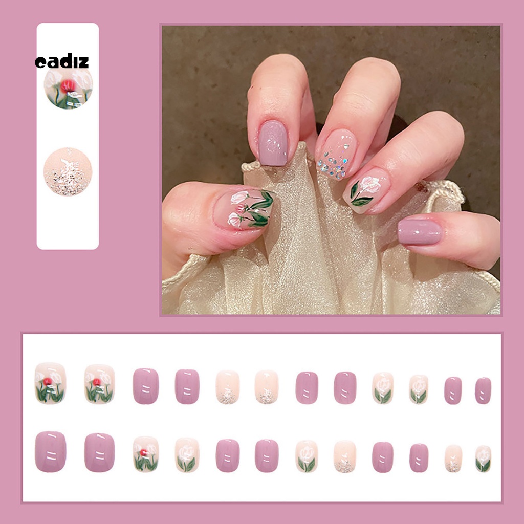 1 Bộ Móng Tay Giả Có Thể Đeo Với Keo Siêu Mỏng