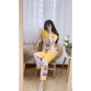 BỘ PIJAMA LỤA TAY DÀI QUẦN DÀI SP0104