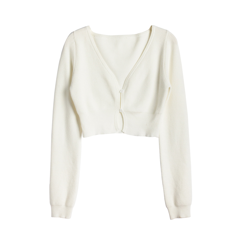 SUXI Áo Croptop Dệt Kim Màu Trơn Chống Nắng Cho Nữ