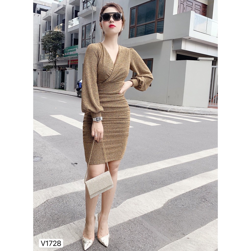 Váy body nhũ thiết kế V1728 - DVC Dolce Viva Colection Authentic ( Ảnh mẫu và ảnh trải sàn do shop tự chụp )