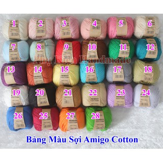 Sợi Amigo 100% Cotton 28k/c (Màu 21-36)