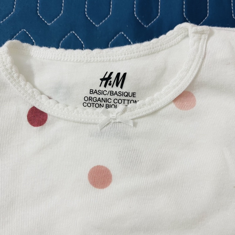 Áo body chip dài tay H&amp;M [ chính hãng ] cho bé gái, chất liệu 100 cotton organic, mềm mại an toàn cho da bé