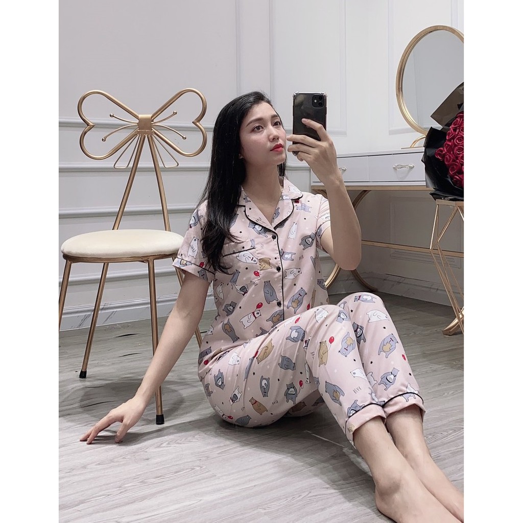 Bộ Đồ Ngủ Pijama Tay Ngắn Quần Dài-Kate Thái Loại 1