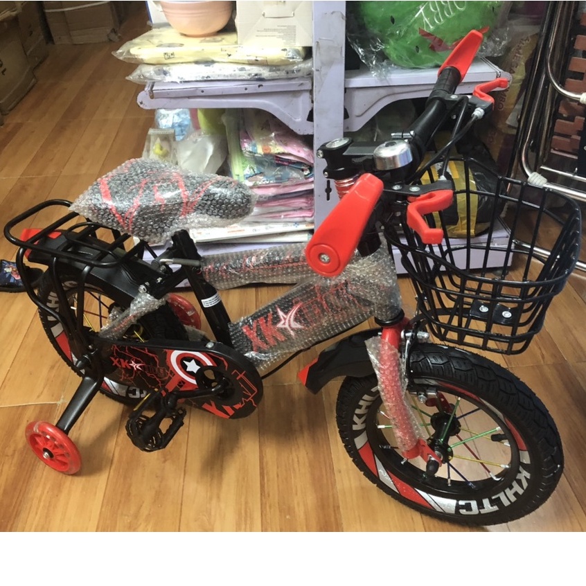 Xe Đạp Địa Hình Bé Trai XKBike 12 , 14 inches Hình Cờ Captain America