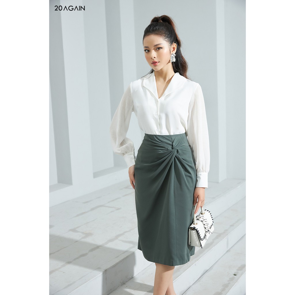 Chân váy dài xoắn eo 20AGAIN JDA1485 | BigBuy360 - bigbuy360.vn