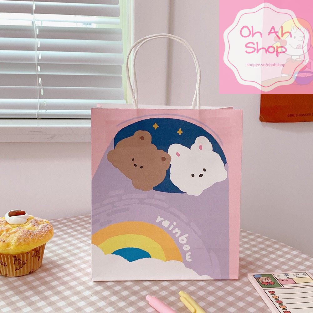 🍓 Túi Giấy Gói Quà Tặng Sinh Nhật Cực Dễ Thương Mẫu Gấu Thỏ | BigBuy360 - bigbuy360.vn