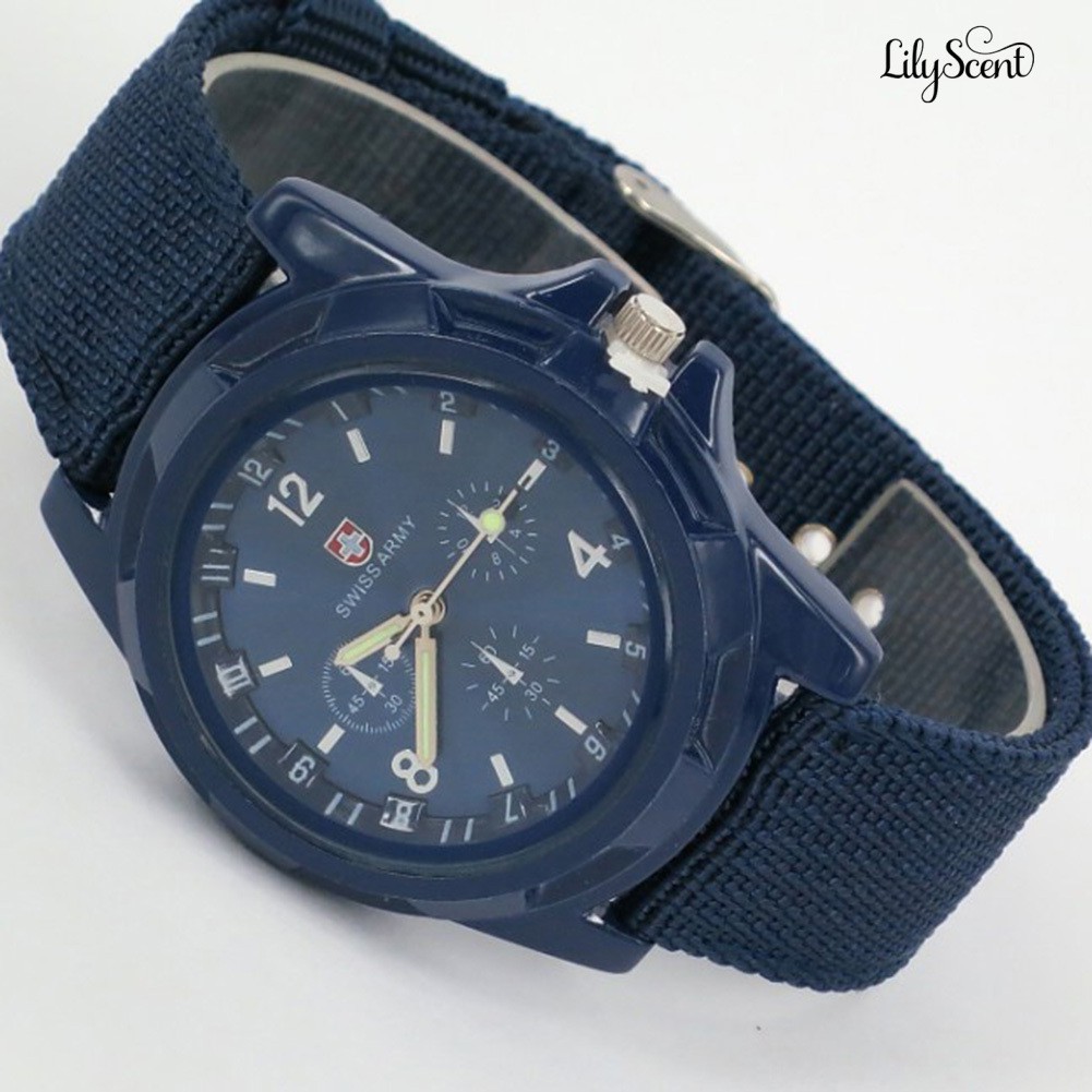 SWISS ARMY Lilyscent Đồng Hồ Đeo Tay Dây Vải Kiểu Quân Đội Cho Nam