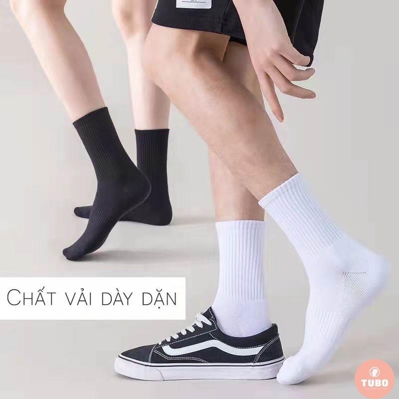 Tất vớ nam nữ chất liệu vải hàn co giãn bốn chiều kiểu dáng trơn phong cách hiện đại - Tubo Shop