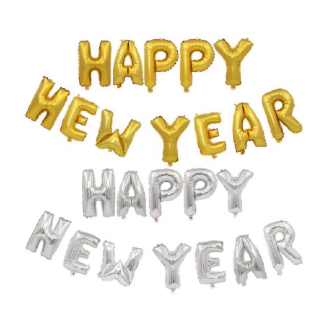 Set bóng chữ Happy New Year
