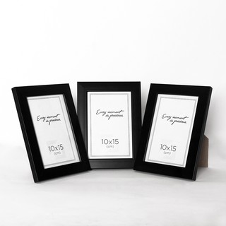 Set 3 khung ảnh Memo (10x15)cm trắng/đen có chân để bàn
