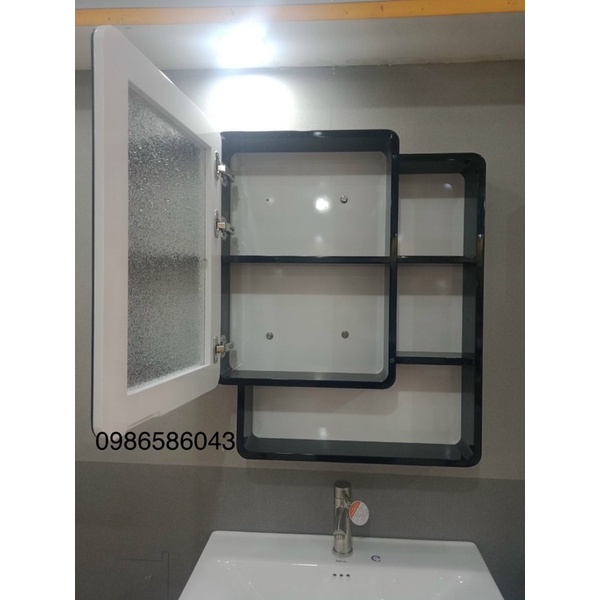 Tủ gương PVC phòng tắm treo tường cao cấp Keli KPLT-3218(có video thực tế) _ chịu nước không thấm nước