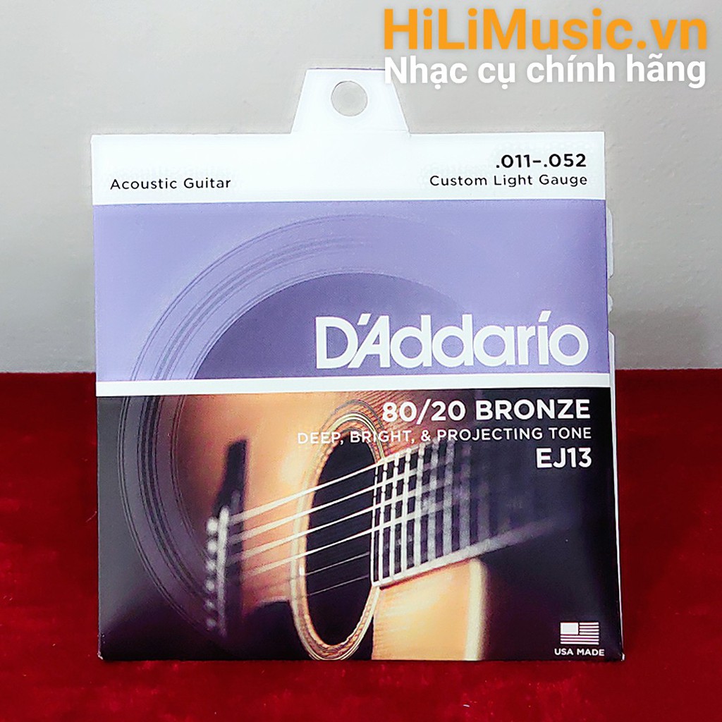 [Cửa Hàng Uy Tín] Dây Guitar Acoustic D'Addario EJ26 Phosphor Bronze, Custom Light 11-52