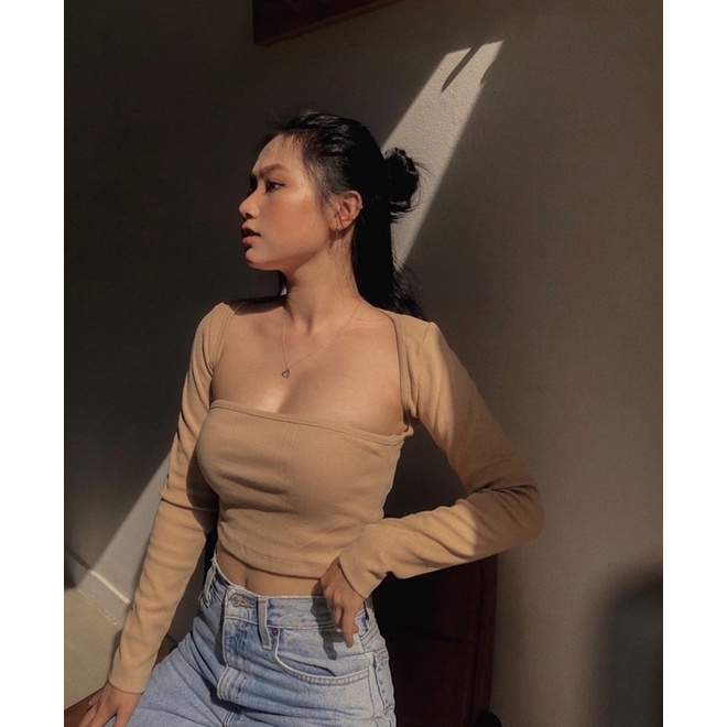 miitee top - croptop nơ lưng cột nơ ( ảnh thật sàn)