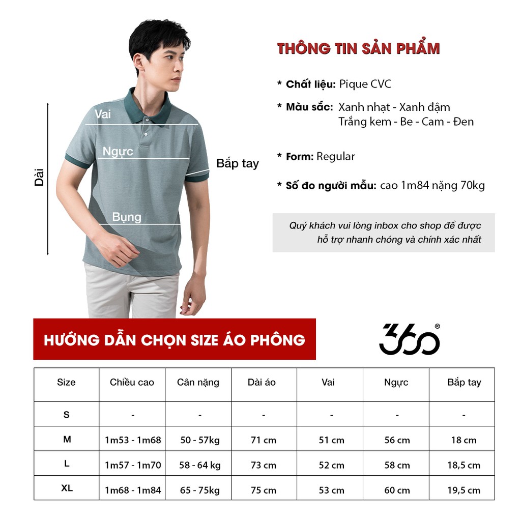 Áo polo nam local brand 360 BOUTIQUE chất liệu cao cấp - POTOL307