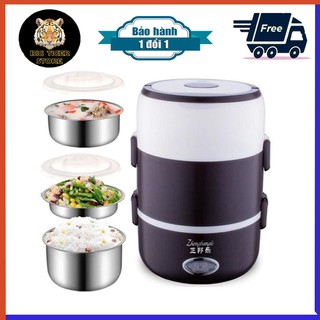 Hộp cơm cắm điện giữ nhiệt 3 tầng hâm nóng tiện lợi cho văn phòng - cà mèn đựng đồ ăn tiện lợi có quai xách