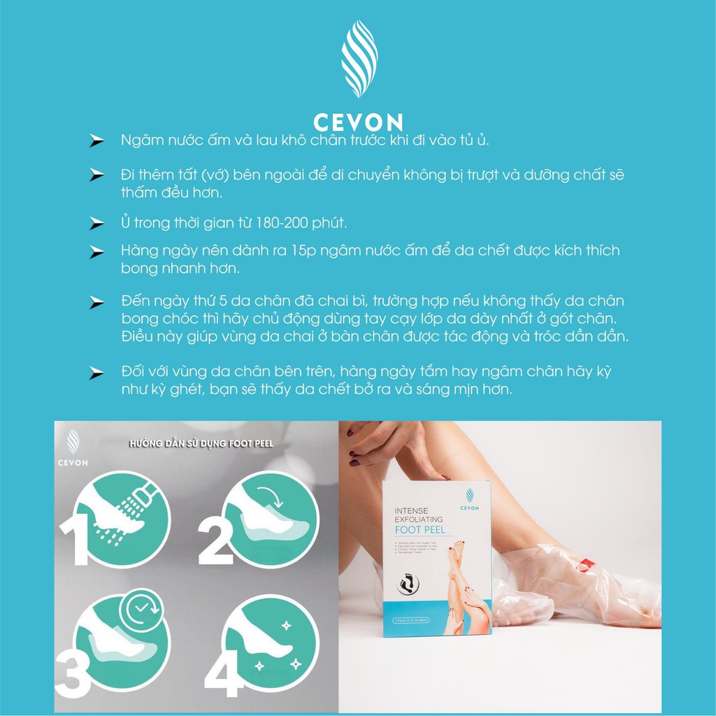 Hộp 1 đôi  2 miếng Ủ DA CHẾT CHÂN  FOOT PEEL, thương hiệu CEVON,  xuất xứ Korean