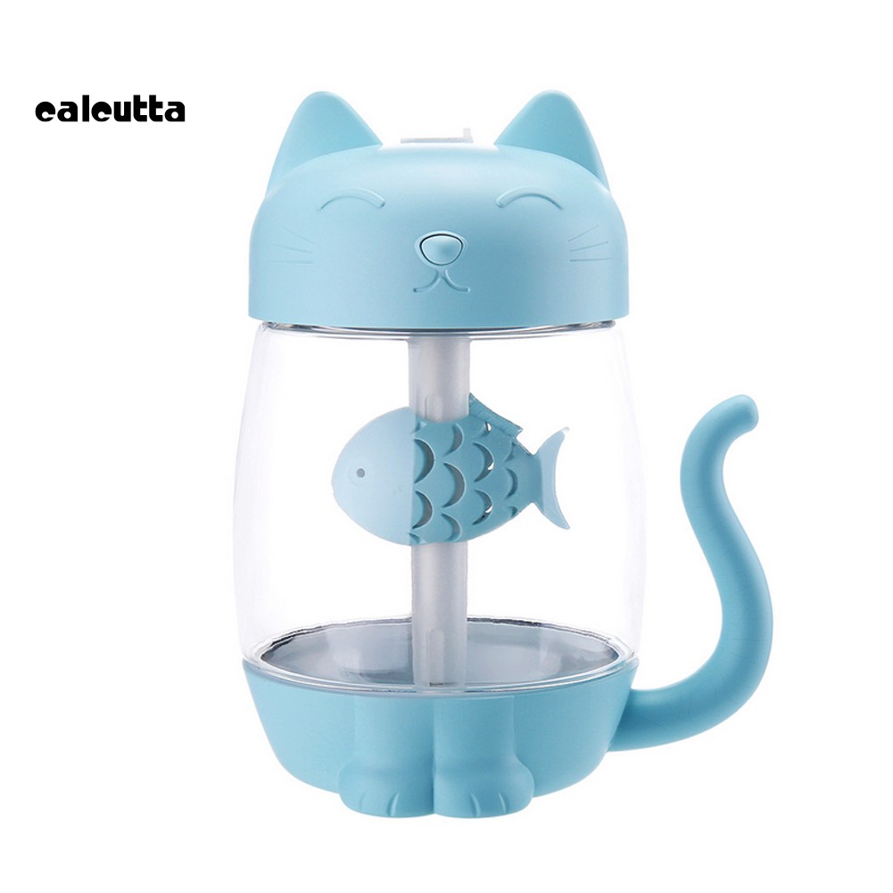 Máy xông tinh dầu đèn LED 350ML hình con mèo dễ thương
