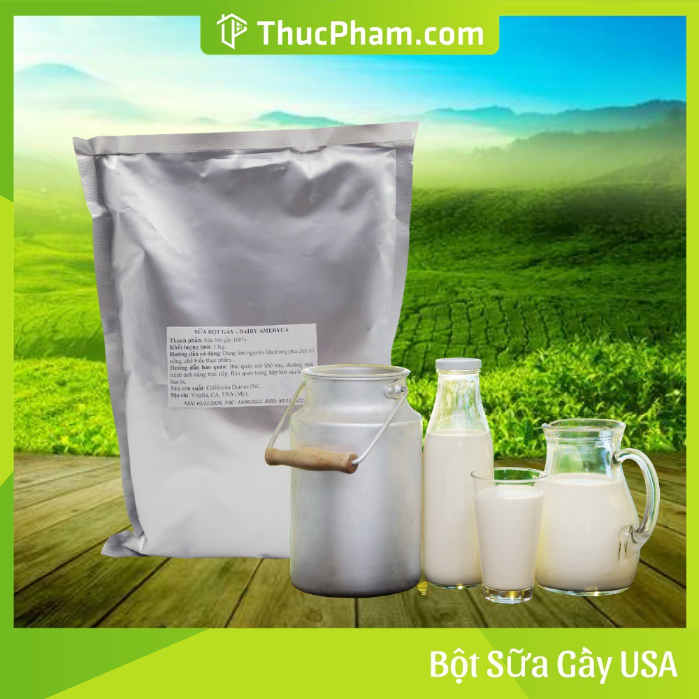 Sữa Bột Gầy Skim Milk Powder USA/Mỹ - 1kg - Sữa Bột Tách Béo Cao Cấp Cho Người Ăn Kiêng, Giảm Cân