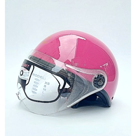 Mũ bảo hiểm nửa đầu có kính TOTAL an toàn, thời trang, nhiều màu cá tính, Freesize  - bh 12 tháng