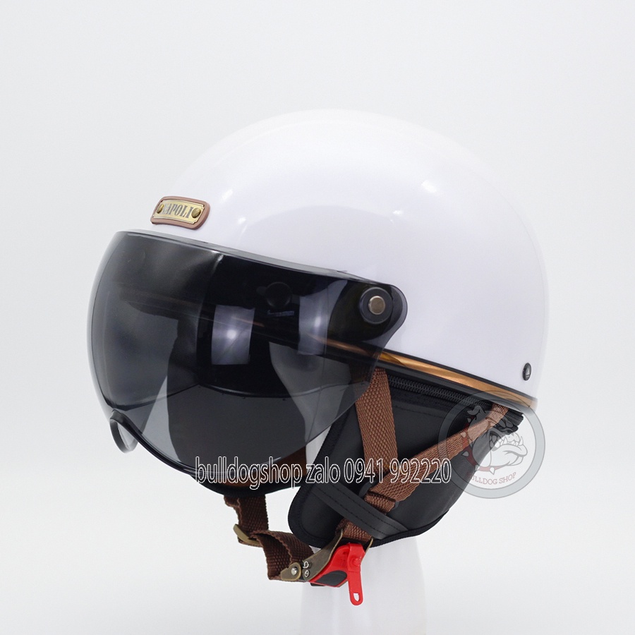 Mũ Bảo Hiểm 1/2 Đầu Haley Napoli N120 Có Kính B1 - Bulldogshop