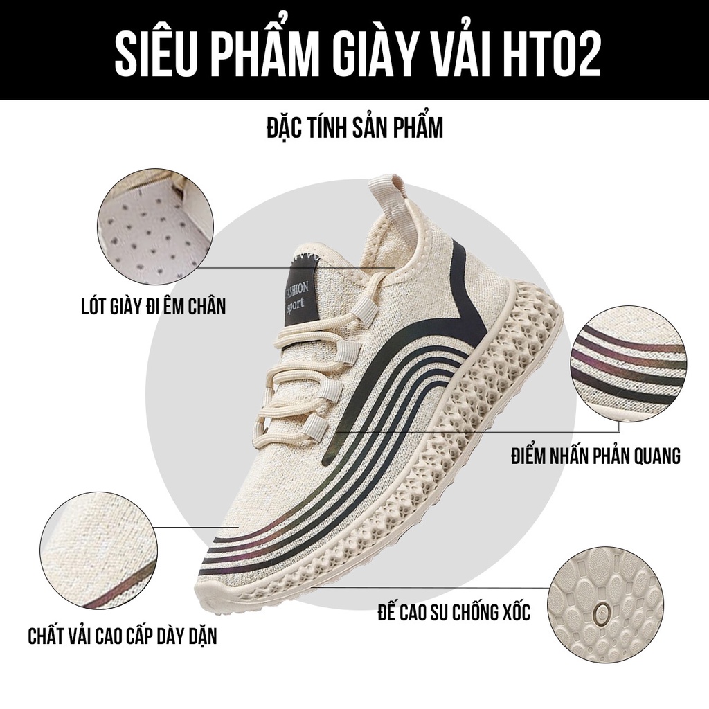 Giày thể thao nữ, sneaker TIMAN HT02 thời trang chống trượt bảo hành 1 năm