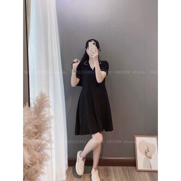 VÁY POLO NỮ MÀU đen giấu bụng