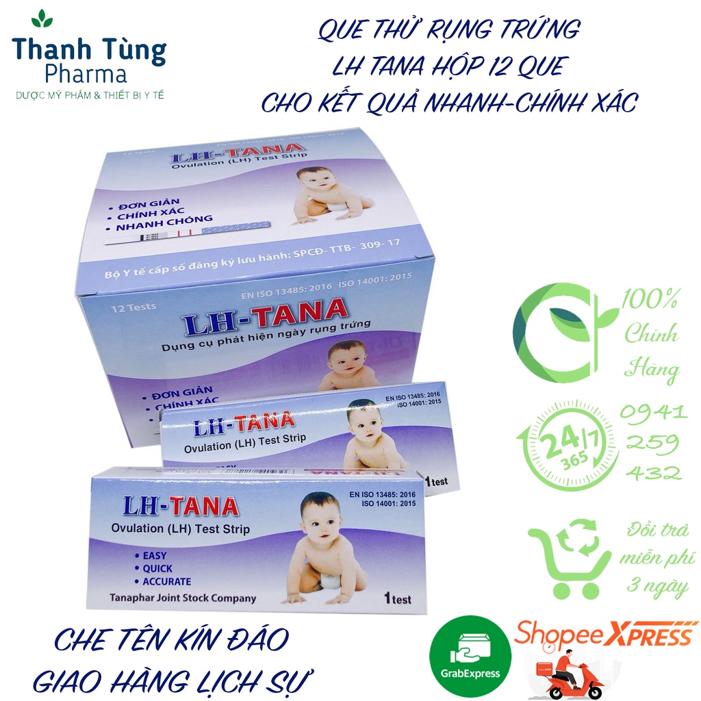 QUE THỬ RỤNG TRỨNG LH TANA HỘP 12 QUE NHANH VÀ CHÍNH XÁC
