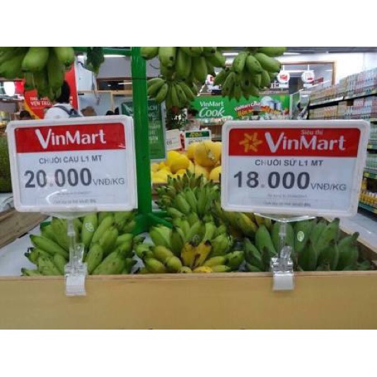 Bộ khung bảng giá siêu thị  + kẹp quảng cáo, gắn trong các quầy rau quả, quầy bánh kẹo siêu thị