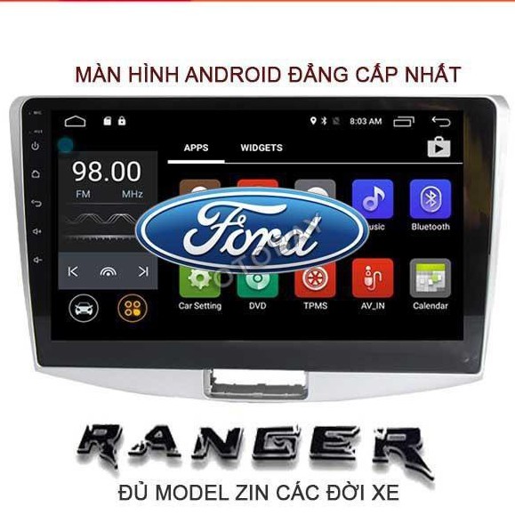 Màn hình Android 10 inch cắm sim 4G cho Ford Ranger có Canbus hiển thị thông tin