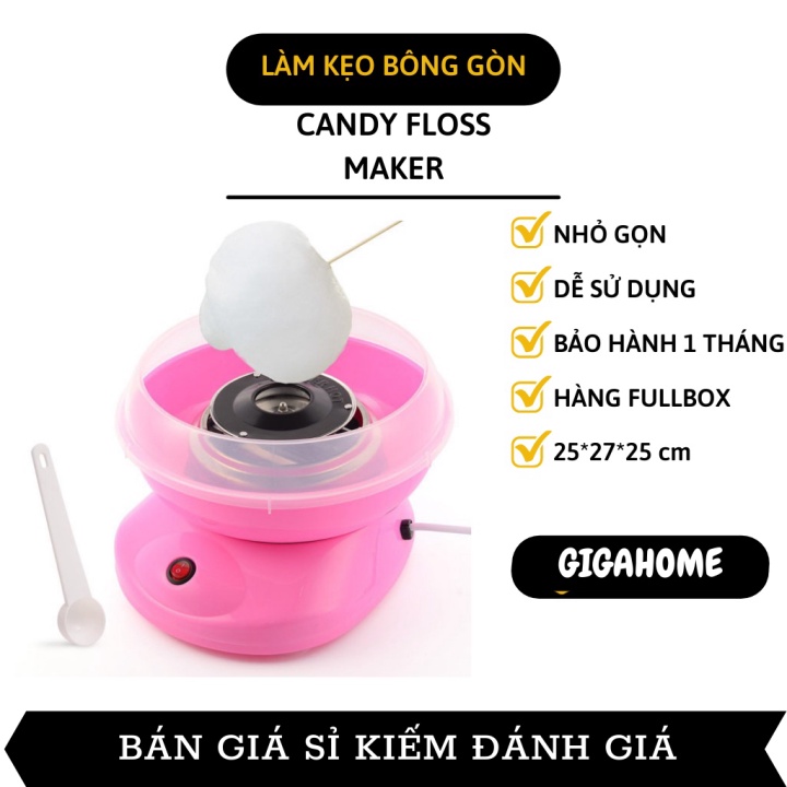 Máy làm kẹo bông gòn Candy Floss Maker CLGIGAHOME1288 tại nhà an toàn, tiện lợi, tiết kiệm thời gian màu ngẫu nhiên 2309