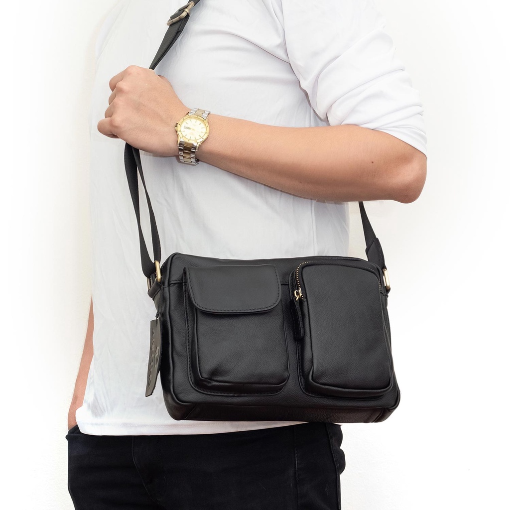 Túi đeo chéo da bò Anh Tho Leather MNCB-02