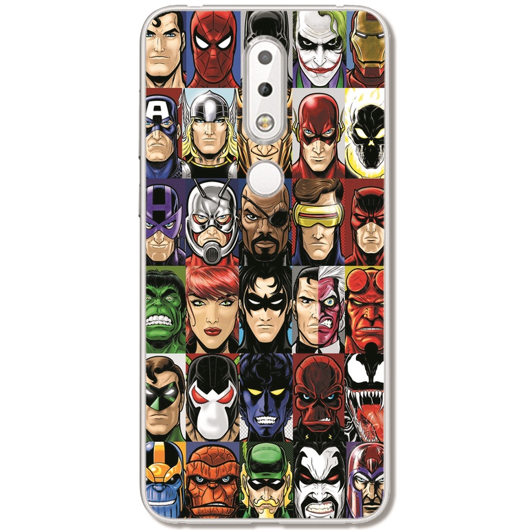 Nokia 6 2018/8.1/7.1/6.1/5.1/3.1/2.3 INS Cute Cartoon Avengers Soft Silicone TPU Phone Casing Hero iron Man Graffiti Case Back Cover Couple