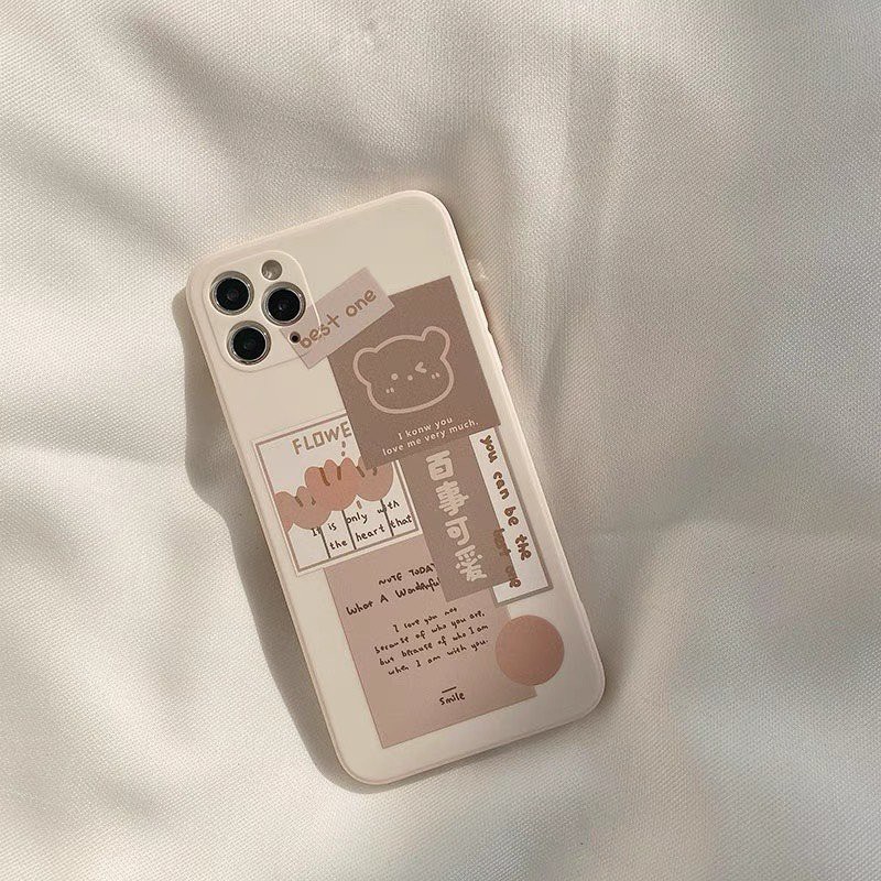 Ốp lưng iphone cạnh vuông nhiều hình Cow và Gấu 6/6plus/6s/7/7plus/8/8plus/x/xr/xs/11/12/13/pro/max/plus/promax/Max