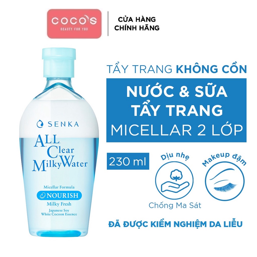 Nước Tẩy Trang Sạch Sâu Giảm Bóng Nhờn Làm Sáng Mịn Da SENKA 230ml