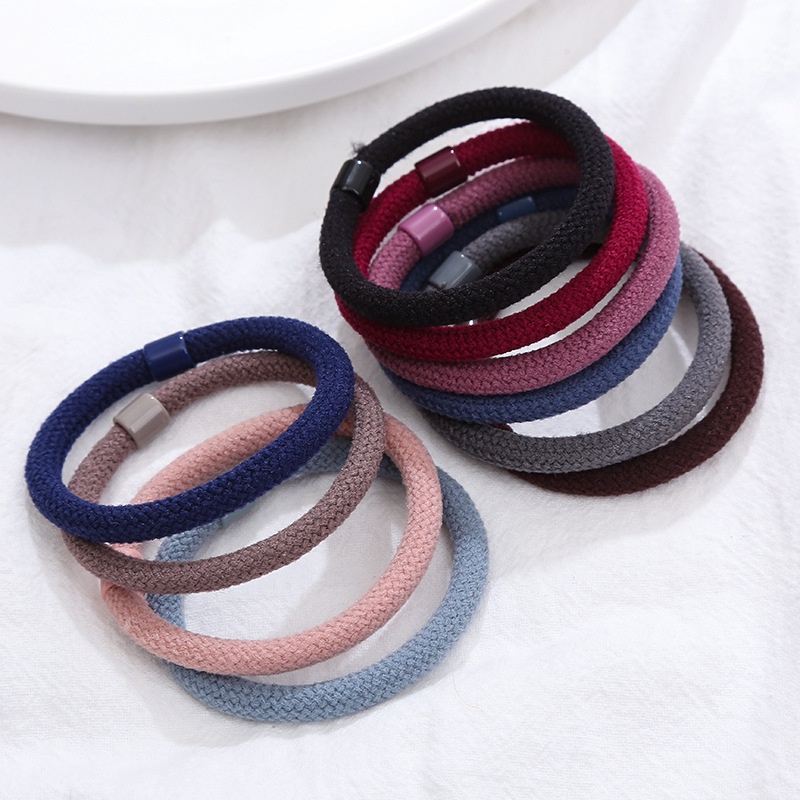 Dây Buộc Tóc Cao Su Co Giãn Màu Trơn Đơn Giản Cho Nữ