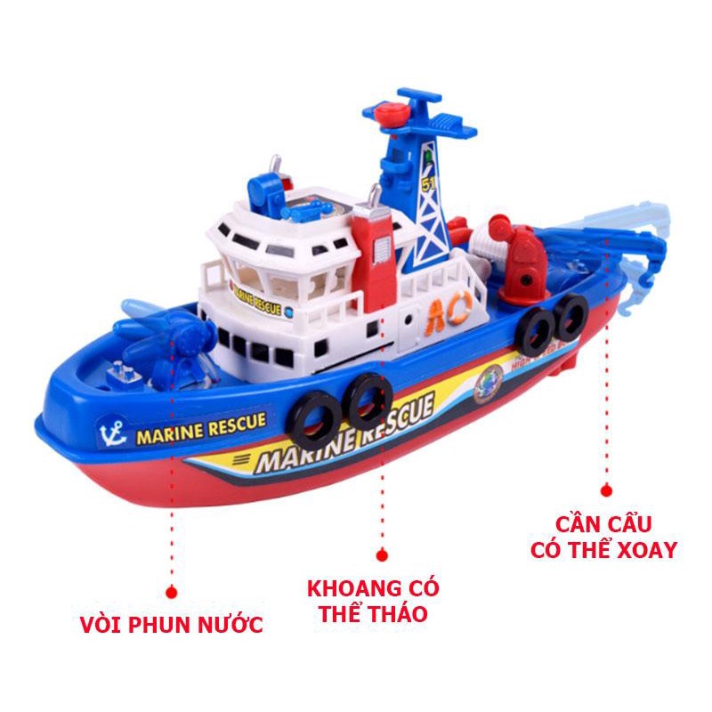 Bộ đồ chơi thuyền tàu thủy cứu hỏa Boat Fire chạy dưới nước dùng bằng pin tiểu AA