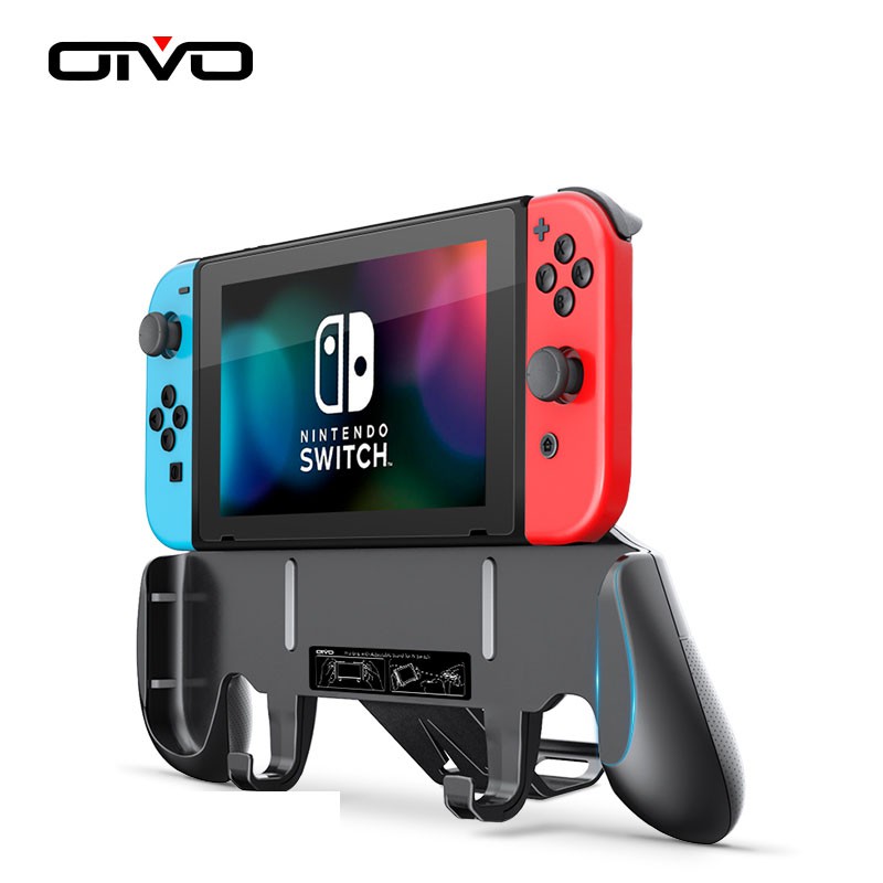 Bộ phụ kiện cho NS Switch Pro Grip with Upgraded Adjustable Stand OTVO (tặng LCD Protective film)