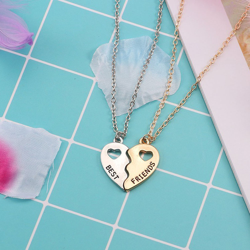 Set 2 dây chuyền mặt ghép hình cầu vồng dành cho bạn thân
