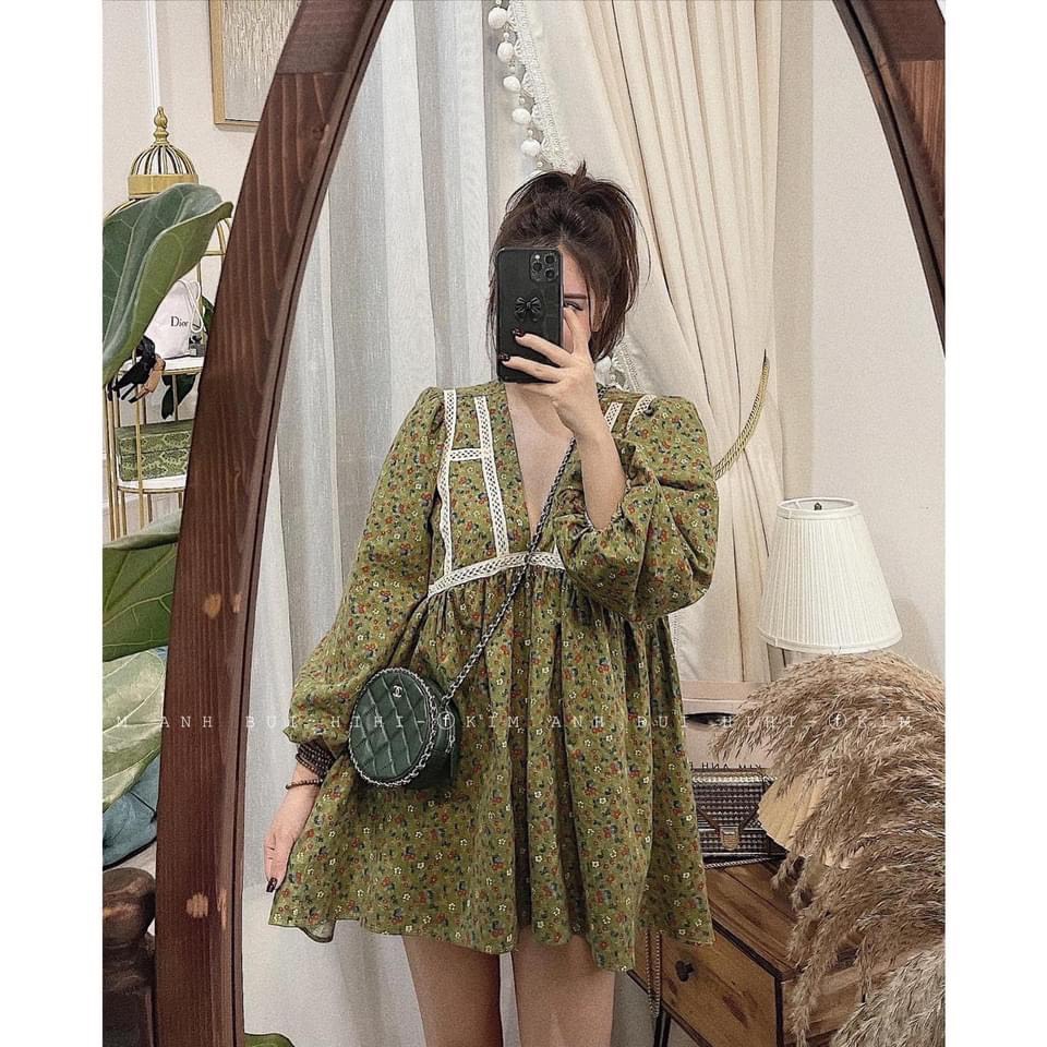ĐẦM HOA BBD PHỐI REN HÀNG NHẬP Ꮯɦấȶ Ꮮɨệʊ: nhung tăm. Có 1 màu. Size dưới 55kg vừa. Mua nhanh kẻo hết