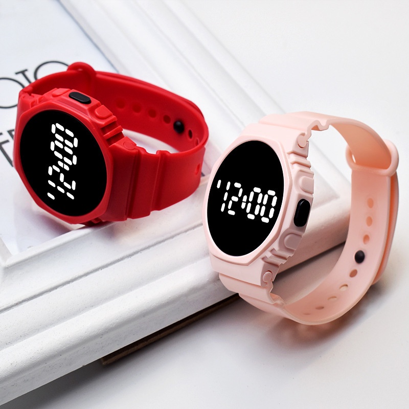 Đồng Hồ LED Điện Tử Dây Silicone Thời Trang Cho Nữ